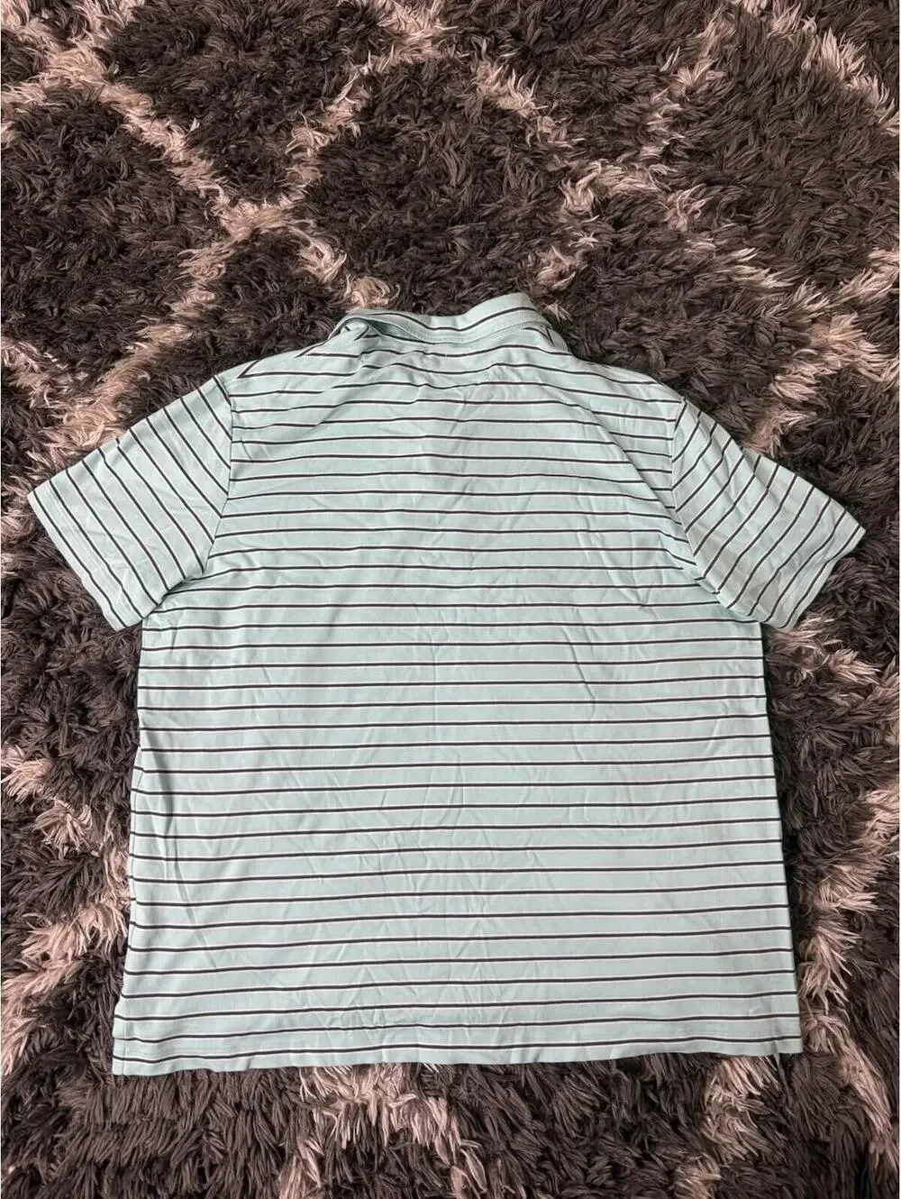 Polo Ralph Lauren Classic Fit Polo Shirt Men’s XL Teal Blue Striped Short Sleeve